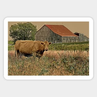 Red Roof and Cow No.1 C Sticker